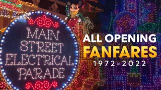 ALL Main Street Electrical Parade Opening Fanfares 1972  2022  50th Anniversary Special [upl. by Nylzaj]