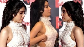 Jhanvi Kapoor Hot Boob Silp at Lokmat Most Stylish Awards [upl. by Itsyrc]