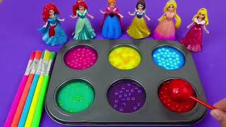 Satisfying Video I How to make Princess Lolipops in to Heart Pool AND Rainbow Painted Cutting ASMR [upl. by Jeaz]