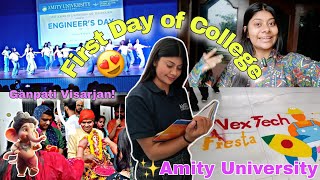 🌟1st Day of COLLEGE 2024  Ganpati Visarjan🥹  Engineers Day at AMITY UNIVERSITY AUJ [upl. by Aizti]