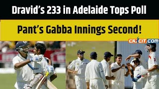 BorderGavaskar Trophy Dravid’s 233 in Adelaide Tops Poll Beats Pant’s Gabba Innings [upl. by Melissa]