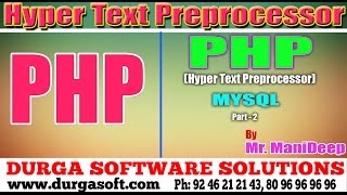 Web DevlopmentPhpHyper Text PreprocessorMySQL Part  2 by Manideep [upl. by Annoyik289]