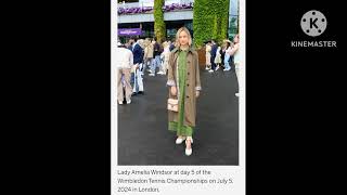 Lady Amelia Windsor wraps up in white espadrilles wedges for Wimbledon 2024 day 5 [upl. by Shaer417]