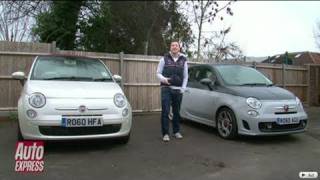 Fiat 500C TwinAir vs 500C Abarth review  Auto Express [upl. by Neelahs312]