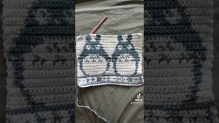 make a totoro crochet tapestry with me 🌱crochet crochettapestry ytshorts shorts totoro [upl. by Larcher513]