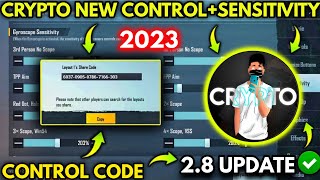 CRYPTO New 28 Sensitivity Settings 2023 Crypto Control Code  PUBG MOBILE [upl. by Ymas]