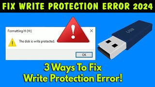 fix the disk is write protected windows 1110  how to remove write protection from USB 2024 [upl. by Minna]