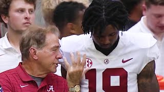 Heres what Nick Saban was saying to Jahleel Billingsley on the sideline  Saban explains [upl. by Ylam]