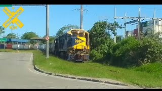 c367SF30C MRS logística chegando com trem de container no ramal tecon em PCZManobra cobra cega [upl. by Powder]