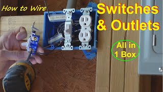 How to Wire Multiple Outlets amp Switches in 1 Box [upl. by Cilo]