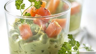 Recette  Verrine avocat saumon [upl. by Tymon]