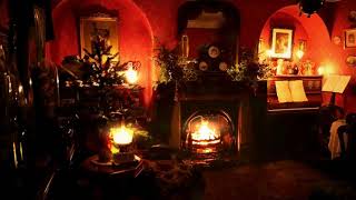 AmbienceASMR Victorian Christmas Parlour at Night with Fireplace amp Clock 5 Hours [upl. by Aicenek]