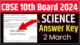 Cbse Board 10th Science Paper Solution 2024 Class 10 Cbse Board Exam 2024 Science Paper Answer Key [upl. by Ramses]