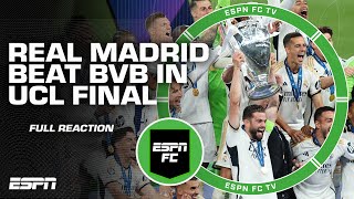 FULL REACTION Real Madrid win Champions League Final over Borussia Dortmund 🏆  ESPN FC [upl. by Refennej]