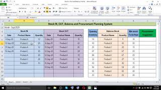 Stock In Out and Balance Tracker in Excel  Auto suggest inventory order quantity [upl. by Grenier724]