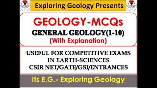 GEOLOGYGeneral MCQ 110 for Competitive ExamsCSIR NET GATE GSI etc [upl. by Aile961]