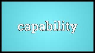 Capability Meaning [upl. by Yule]