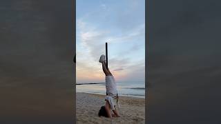 Forearm stand by the sea forearms forearmstand handstand pole poledance sea sunset [upl. by Eckmann]