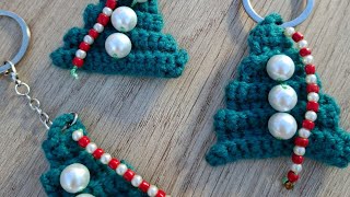 Crochet Christmas Tree Keychain [upl. by Yrrag645]