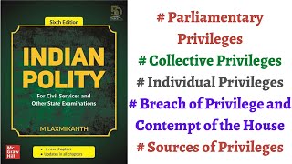 V115 Collective amp Individual Privileges of Parliament Contempt of House M Laxmikanth Polity [upl. by Clementis]