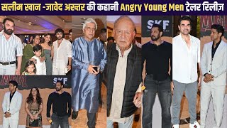 Salman Khan Farhan Akhtar Zoya Attend Salim Khan Javed Akhtar show Angry Young Men Trailer launch [upl. by Sajet]