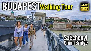 BUDAPEST HUNGARY  4K HDR Walking Tour  Budapest Walk đź‡­đź‡ş Chain Bridge crossing [upl. by Scrivens]