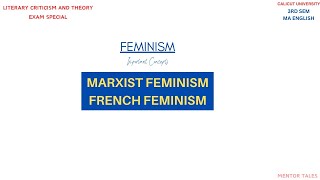 MARXIST FEMINISMFRENCH FEMINISMLITERARY CRITICISM AND THEORY3RD SEM MA ENGLISHCU [upl. by Etiragram]