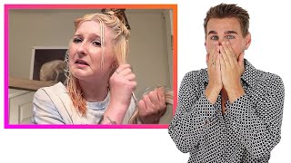 Hairdresser Reacts to EPIC Bleach Fail 3 parts 1 girl [upl. by Bradski593]