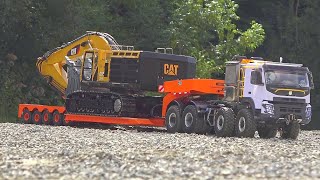 Heavy RC Caterpillar 374 Transport  Iveco Trakker 500 In Action [upl. by Findlay]