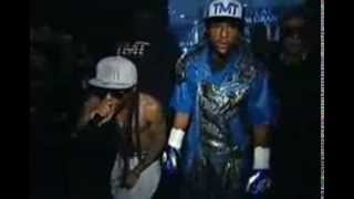 Floyd Mayweather entrando en el ring con Justin Bieber 2013 [upl. by Rhu]