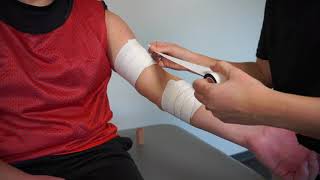 Taping for Elbow Hyperextension [upl. by Salohci]