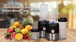 TH818  650mL 4Blade Electric Blender with 2 Cups [upl. by Emelun400]