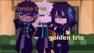 bronze trio reacts to golden trio 🐍 slight drarryblairon amp pansmione 🐍 HP Gacha club [upl. by Haliek]