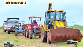 JCB 3dx Loading Mud Eicher Tractor and Mahindra 605 Di with Tata 2518 tractor video jcb 3dx [upl. by Laspisa974]