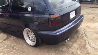 Mk3 Golf GTI Vr6 bagged New exhaust to dual tips [upl. by Sixele516]