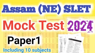 Assam SLET mock test papers 2024  North east set mock test  2024 [upl. by Seyler589]