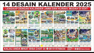 14 desain kalender tahun 2025 lengkap jawa dan hijriah [upl. by Eliam246]