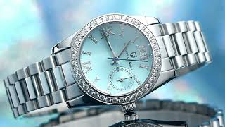 PAGANI DESIGN PD1776 Womens Watches 32mm Luxury Stainless Steel Waterproof Wristwatch Diamond Bezel [upl. by Konstantin]