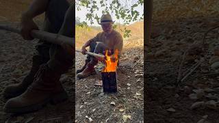 Carbonized javelin making and primitive hunting outdoors bushcraft survival camping [upl. by Ennayelhsa677]