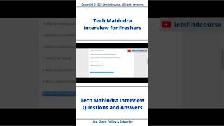 Updated Tech Mahindra Interview For Freshers techmahindra interview [upl. by Rento]