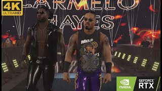 WWE 2K23 NEW DLC Trick Williams amp Carmelo Hayes Tag Team Entrance 4K [upl. by Nuahs]