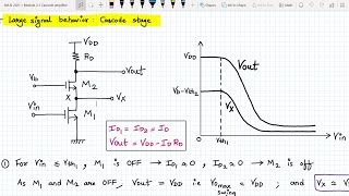 Analog VLSI Design Lecture 18 Part 1 Large signal behavior of Cascode amplifier [upl. by Aba]