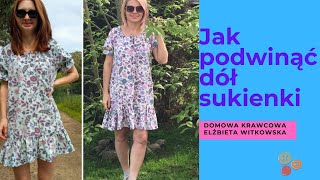 Podwijanie sukienki na maszynie  podstawy szycia [upl. by Annahoj]