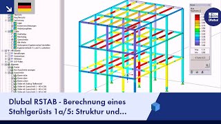 Dlubal RSTAB  Berechnung eines Stahlgerüsts 1a5 Struktur und Belastung nach EC 3 [upl. by Groh]