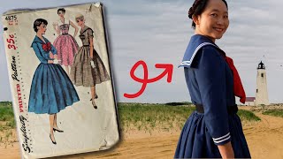 I made a Sailor Dress using a Vintage Pattern from the 1950s and its utterly dreamy [upl. by Prendergast492]