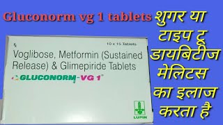 Gluconorm vg1 tablets  compositionusesdose and side effects [upl. by Bettine]