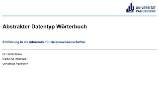 EIG Abstrakter Datentyp Wörterbuch [upl. by Wilona213]