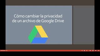 Cómo cambiar la privacidad de un archivo de Google Drive [upl. by Nnyroc]