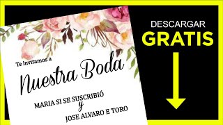 DESCARGAR INVITACION DE BODAS para editar corel draw GRATIS ⚡ [upl. by Hermie]