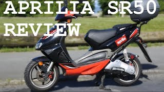 Aprilia sr50 review  best 50cc scooter [upl. by Adnohrahs]